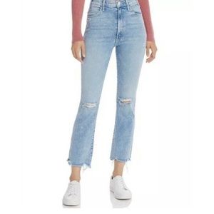 MOTHER Denim The Insider Crop Step Chew Jeans Drinking By The Pool Sz-28 (B141)